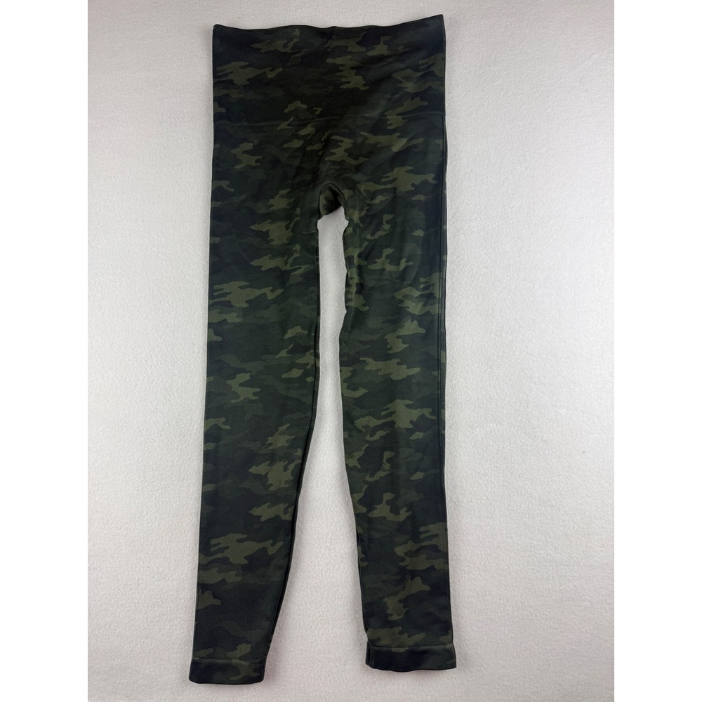 Spanx Look at Me Now Seamless Camo Leggings Green Camouflage High Waist Large